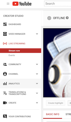 youtube live dashboard